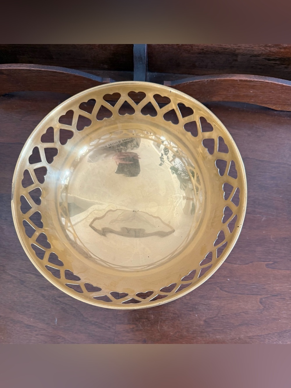 Vintage Hampton Brass Pedestal Heart Rim Bowl Made In India - Picture 3 of 7